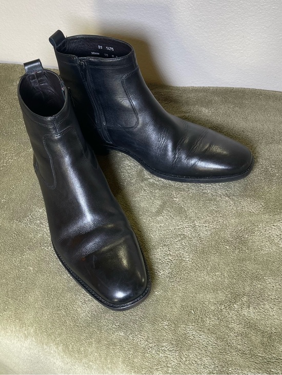Johnston & Murphy Men\'s Black Leather Zip-Up Ankle Dress Boots - Size 10 M